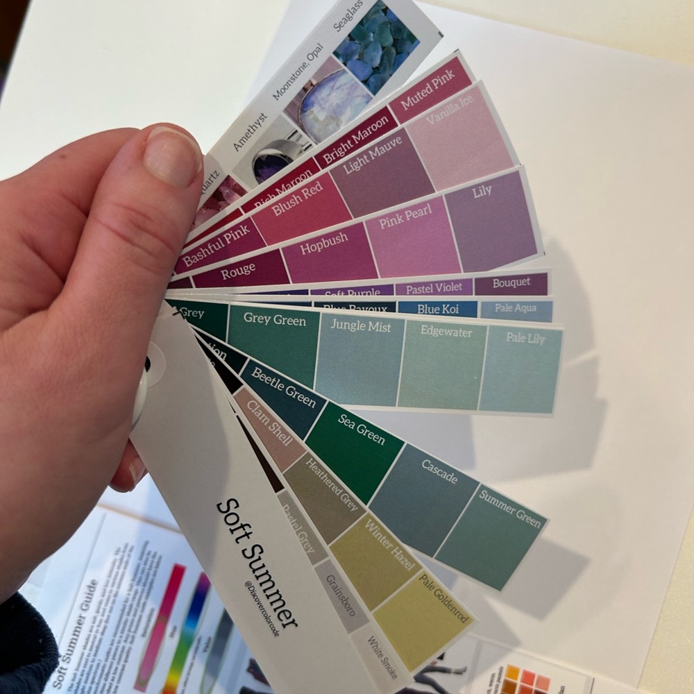 Soft Summer Color Swatch Fan Deck - Personal Color Seasonal analysis - Picture 7 of 14